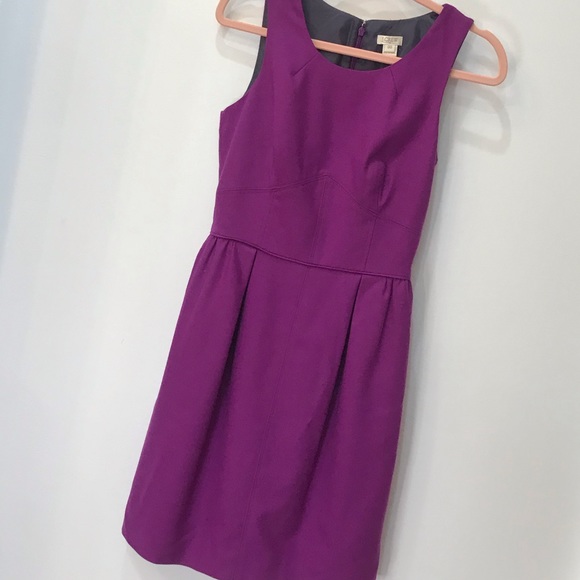 - J.Crew Purple Wool dress sz 00 - Picture 3 of 11